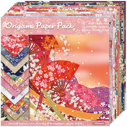 6x6" Origami Paper,50Sheets Double Sided Colored Paper,Square Craft Paper - Image 7