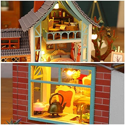 GuDoQi DIY Miniature Dollhouse Kit, Tiny House kit with Music, Miniature House Kit 1:24 Scale, Great Handmade Crafts Gift for Birthday Christmas Day, Jungle Resort - Image 6