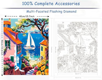 ZTOTZ Paint by Number for Adults Landscape, Village Scenery Adult Paint by Number Kits on Canvas, DIY Landscape Digital Oil Number Painting for Festival Gift Decor (16x20 Inch) - Image 2
