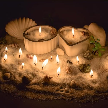 Pansyling Pearled Candle Sand Set, Refillable 1.1Lb Sand Wax, 50 X 6”Candle Wicks, Smoke Free Powder Snow Candles Sand Wax, 120 Hours Burning Time DIY Candle Making Kit, White by Pansyling