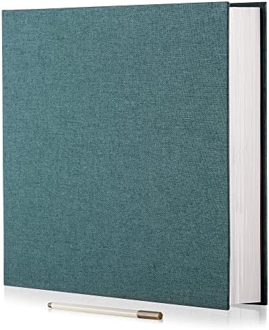Large Photo Album Self Adhesive 4x6 5x7 6x8 8x10 Pictures Scrapbook Magnetic Album DIY Scrap Book 60 Sticky Pages Linen Cover DIY Photo Album with A Metallic Pen and DIY Accessories(Drak Green) by HoneyTolly