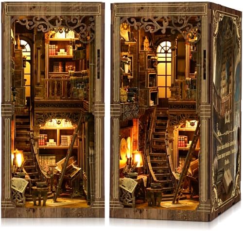 CRIOLPO Book Nook Kits DIY Miniature House Kit with LED Light for Adults by CRIOLPO