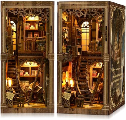 CRIOLPO Book Nook Kits DIY Miniature House Kit with LED Light for Adults by CRIOLPO