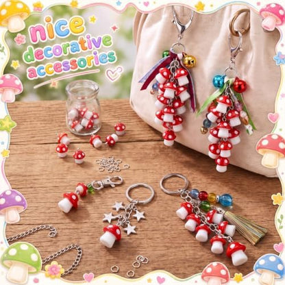 Jetec 50 Pieces DIY Mushroom Resin Charm Pendant Jewelry Finding Charm DIY Decor Making Resin for Women Bracelet Necklace Earrings Keychain Craft - Image 6