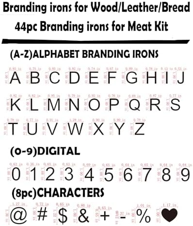 44pc 1" Branding Iron Letter/Number/Symbol Kit for Wood Leather Hats - Image 3