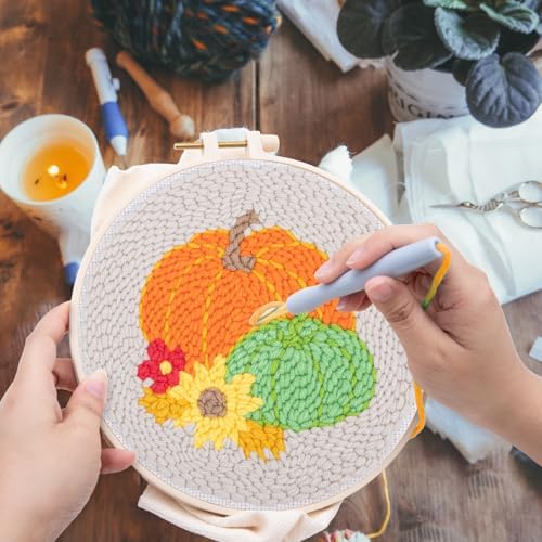 Louise Maelys Punch Needle Kit for Beginners Pumpkin Pattern Home Decor - Image 5