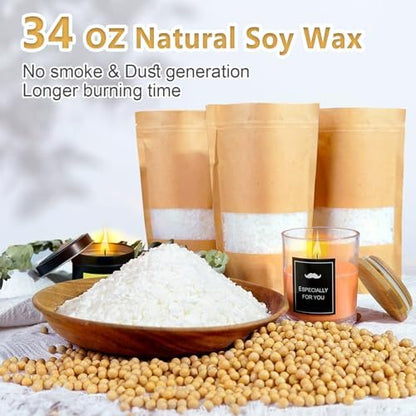 DOPXXBB Complete Candle Making Kit, DIY Candle Making Supplies for Adults, Include Soy Wax, Candle Cups & Tins Candle Wicks & Light Aroma Type Scents, Liquid Dyes & More - Image 4