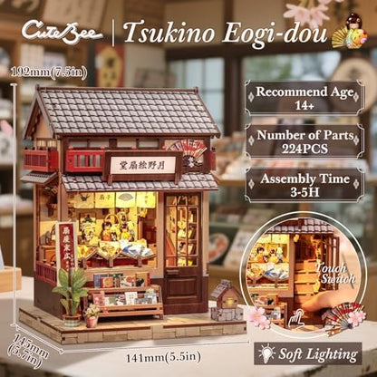 CUTEBEE Book Nook Kit - DIY Miniature House Japanese Fan Shop - Image 3