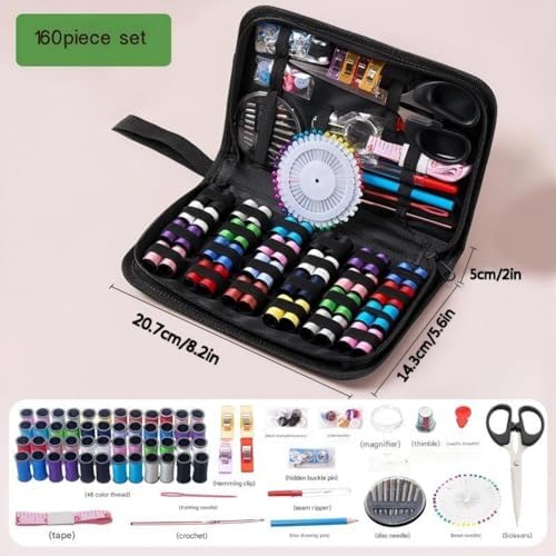 160Pcs Sewing Kit for Adults - Stainless Steel Needles Hand Sewing Supplies - Image 3