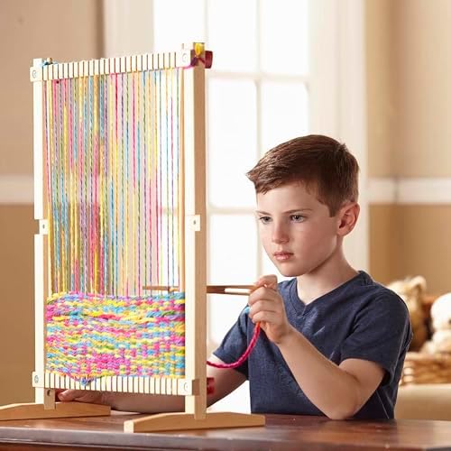 Melissa & Doug Wooden Multi-Craft Weaving Loom: Extra-Large Frame (22.75 x 16.5 inches) - Image 2
