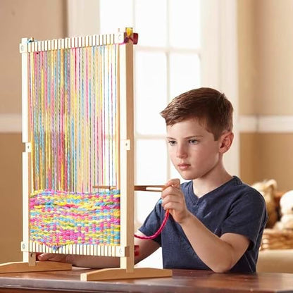 Melissa & Doug Wooden Multi-Craft Weaving Loom: Extra-Large Frame (22.75 x 16.5 inches) - Image 2