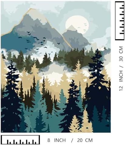 BAISITE Paint by Numbers Kit for Adults Beginners,8" Wx12 L 2 Pack Canvas for Painting Kits for Adults in Colorful Box 7172-ALREADY Framed - Image 7
