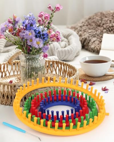 Aeelike 2 PCS Round Knitting Loom for Hat Socks DIY Crafts, 9.4inch - Image 6