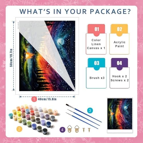 HITO Starry Sky Paint by Numbers Kit for Adults, Adult Paint by Number Kits - Image 2
