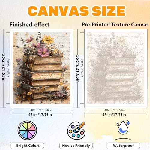 CRZMODE Book Paint by Numbers Kit for Adults, Book Paint by Numbers for Adults, Acrylic Painting Crafts for Home Decor Gift (16x20inch) - Image 2