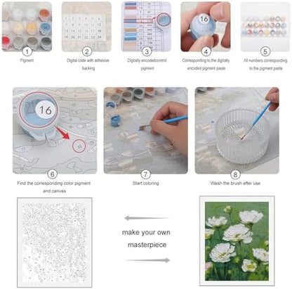 CMQHYF Paint by Numbers Kit Vintage Botany, Acrylic Painting on Canvas Without Frame for Adults Beginners, DIY Art Activity for Home Wall Decor & Relaxing Gift - Image 3