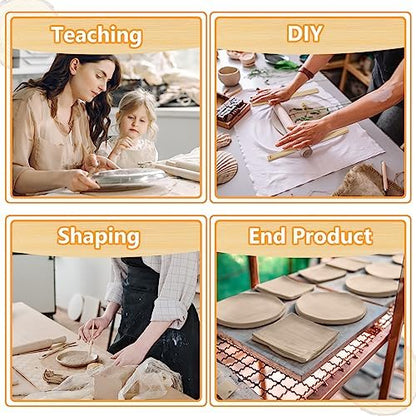 Sasylvia 20 Pcs Clay Pottery Rolling Pin Guides,5 Size,Wood Color - Image 6