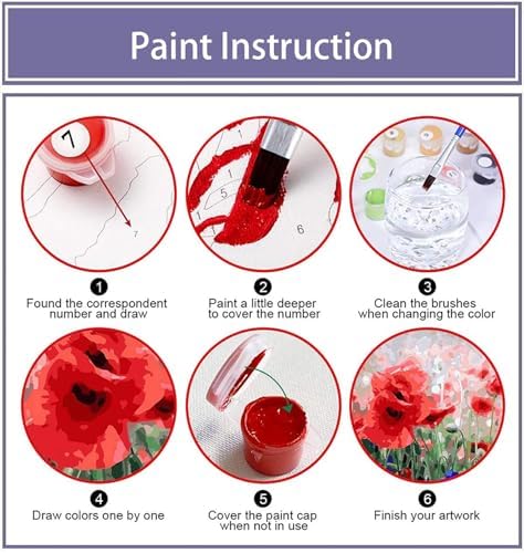 MaiMMaledy Paint by Numbers Kit for Adults Beginners Canvas Pictures with Framed Drawing Painting Acrylic Pigment with Wooden Triangle Easel Vase Ornaments 8Wx12L inch - Image 6