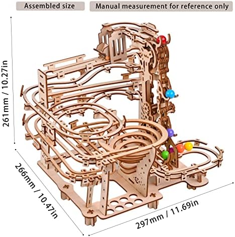 3D Wooden Puzzles Marble Run Chain Kit, Wood Creative Mechanical Puzzles Assembly Model Building Kits to Build for Adults & Kids, DIY Wooden Puzzle Hobbies Toys for Adults &Teens Gifts - Image 6