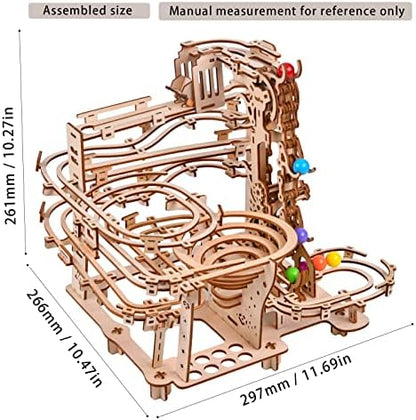 3D Wooden Puzzles Marble Run Chain Kit, Wood Creative Mechanical Puzzles Assembly Model Building Kits to Build for Adults & Kids, DIY Wooden Puzzle Hobbies Toys for Adults &Teens Gifts - Image 6