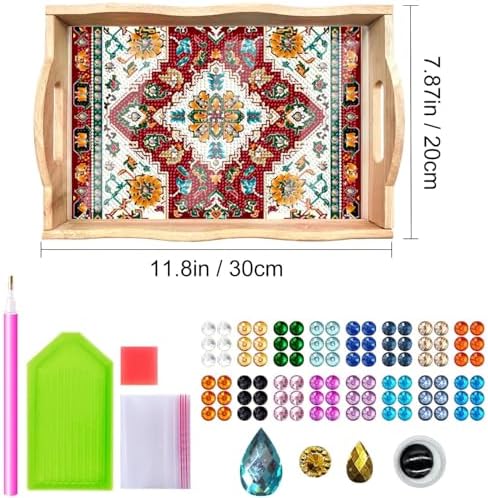 DOTSOPS 5D Diamond Art Kits for Adults Wooden Serving Tray with Handle - Image 2