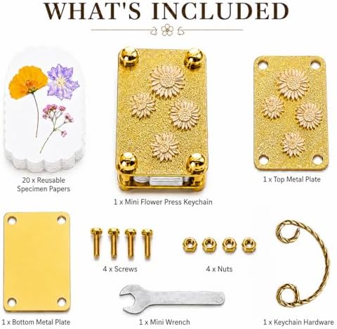 Flower Press Keychain, Portable Botanical Preservation Kit, Sunflower - Image 2