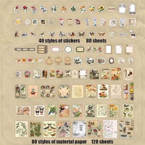 BLEDS 200PCS Vintage Journaling Supplies Pack, Scrapbook Stickers Kit & Aesthetic Journaling Paper for Junk Journals Craft Tags Cards Collage Notebook Planner Ephemera, BS-Scrapbooking-200 - Image 3