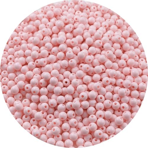700pcs Acrylic Round Beads for Crafts 6mm Resin Candy Color Spacer Beads with Hole for Jewelry Making Sewing Crafts Decoration Necklaces Bracelets Earrings Supplies(Light Pink) by Unknown
