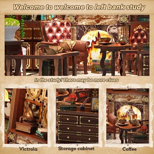 Book Nooks for Adults, DIY Miniature Dollhouse Book Nook Kit - Bank Study - Image 3