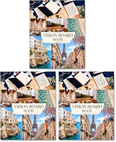 Vision Board Book Magazines with 1000+ Images – Scrapbook Supplies, Crafts for Adults, Clip Board, Junk Journal Supplies, Journaling Supplies, Board Books, Scrapbooking Supplies, Art Kit (Pack of 3) by Tangobird