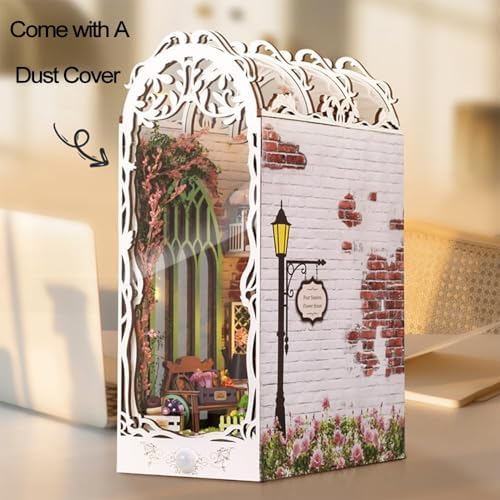 DIY Book Nook Kit,Miniature Dollhouse Booknook Kit for Adults, Flower House - Image 4