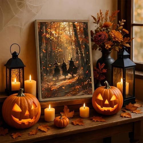 AIBOERL Paint by Numbers Kit for Adults Beginner,Fall Witch, 12X16In - Image 3