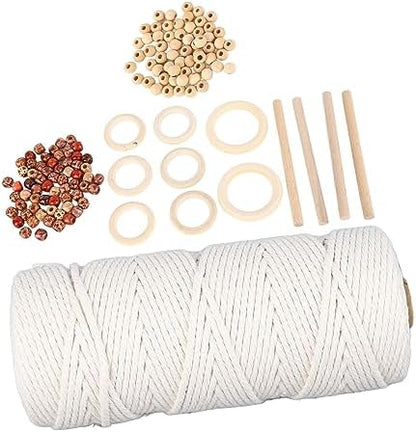 Yosoo Macrame Kits for Adults Beginners with Cotton Cord, Wooden Beads, Rings and Sticks, DIY Craft Supplies for Wall Hanging, Plant Hangers, Tapestries, Home Decor - Image 7