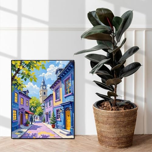 AOSGEDY Paint by Numbers Kit for Adults, Scenery-Cityscape Adults Paint by Number Kits, Landscape Paint by Numbers for Beginners, DIY Acrylic Painting on Canvas for Home Wall Art Decor 16x20 Inch - Image 4