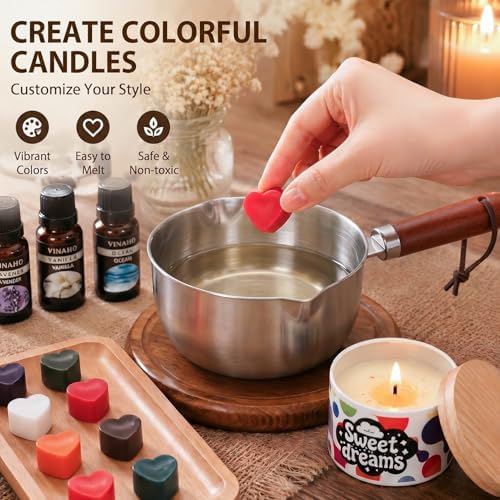 Blingfun Soy Wax for Candle Making Kit-DIY Candle Making Supplies Include Soy Wax, Candle Tins,Pouring Pot, Essential Oils, Thermometer & More, Perfect as Home Decoration - Image 6