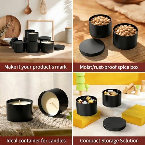 MGLIFEUL 8oz Candle Tins Jars Cans with Lids and Wax Wick for Making Candle - Image 6