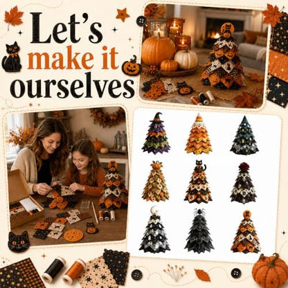 DIY Halloween Quilted Fabric Tree Kit, 3D Layered Sewing Craft Set Adults - Image 2