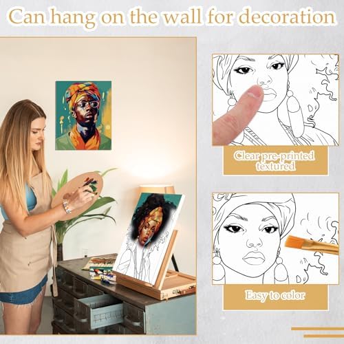 Ctosree 12 Sets Pre Drawn Canvas Kit for Painting,Couple,8 x 10 in - Image 2