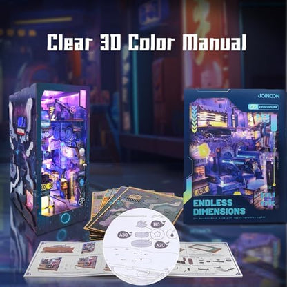 DIY Book Nook Cyberpunk Dollhouse Kit 3D Wooden Puzzle for Adults - Image 6
