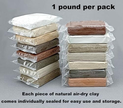 12 lb Natural Air-Dry Clay + 52 pcs Pottery Tools + Storage Box,Ideal for Wheel Throwing,Hand Building,Sculpting;Great for All Skill Levels (12lb+Tools(52pcs)+Box, White+Terracotta) - Image 3