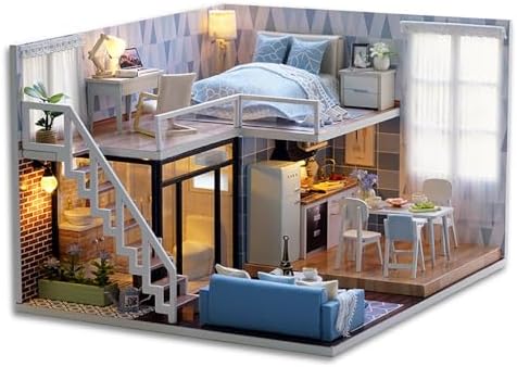 DIY Miniature Dollhouse Kit with Furniture Plus Dust Proof & Music Movement by TuKIIE