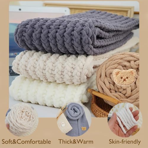 Yarniss Knitting Loom Kits，Knitting Scarf Kits with Khaki Yarn - Image 5