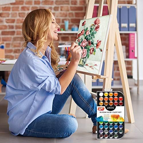 AROIC 48 Colors Watercolor Paint,Washable WaterColor Paint Set - Image 4