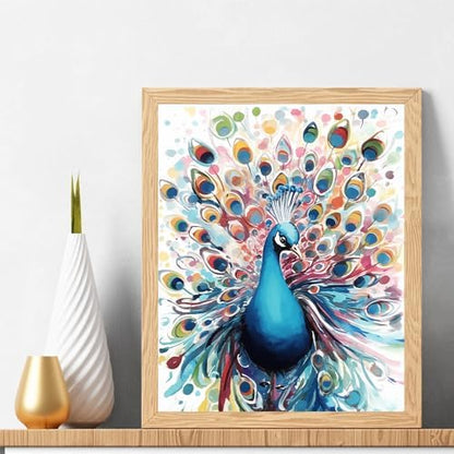Natuyalo Paint by Numbers for Adults - DIY Adult Paint by Number Kits Painting on Canvas Colorful Peacock Painting by Numbers for Beginners, Animal Art Craft Kits for Adults (16x20 Inch) - Image 2