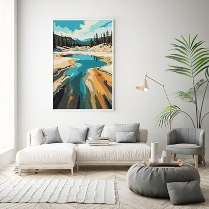 National Park Paint by Numbers Kit for Adults Beginner with Frame, Easy Landscape Adult Paint by Number Kits on Canvas, DIY Acrylic Number Painting for Adults for Home Decor for Gift 8x12 Inch - Image 2