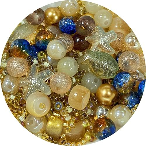 Assorted Glass Resin Beads Multi Size Colors Smooth Cracked Gravel Millet Spacer Beads for Bracelets Necklace Earring DIY Jewelry Making Craft(Scented Tea Series) by ChooseBeadsChooseHonkoolly