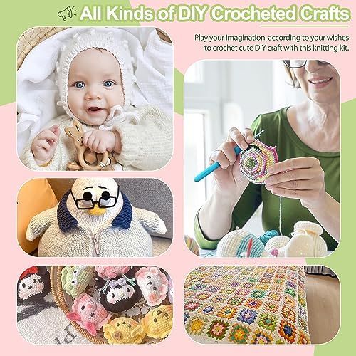 Katech 85 pcs Crochet Hooks Kit Knitting Accessories with Crochet Case, Small Sizes Crochet Hooks for Knitting Lace Yarn, Colorful Ergonomic Crochet Needles Set for Making Sweater, Bag and Hat (Green) - Image 6