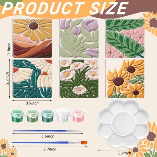 JellyArch 6 Set 3D Vintage Floral Ceramic to Painting Kit - Image 2