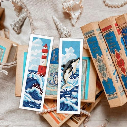 ORIGACH 6 Set Ocean Wave & Nautical Cross Stitch Bookmark Kit for Beginner - Image 5