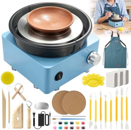 Sakerneo Mini Pottery Wheel for Kids,Beginners,Adults,complete pottery kit by TheBrandPerfected